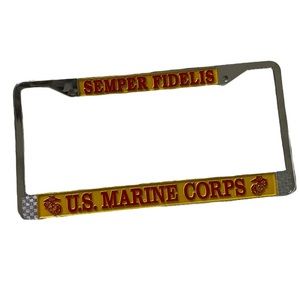 United States Marine Corp Semper Fidelis License Plate Metal Frame for Car